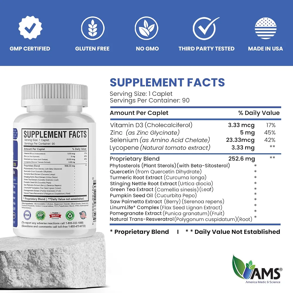 AMS Advanced PROSTA-Forte – Prostate Wellness Support, 90 Caplets - Image 5