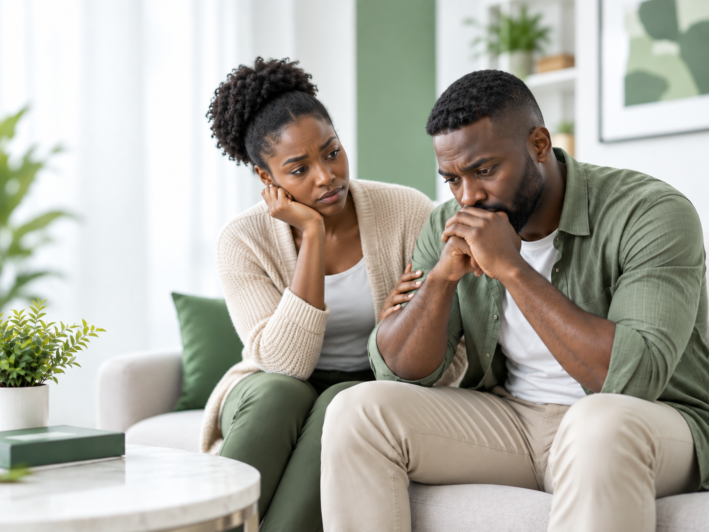 Couple supporting each other during fertility concerns