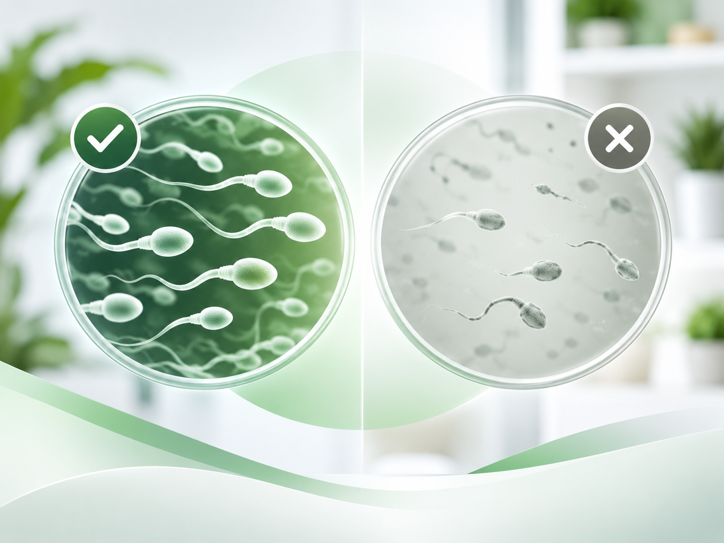 Illustration comparing sperm quality